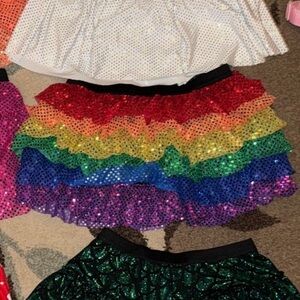 Colorful Sequin Layered Skirt